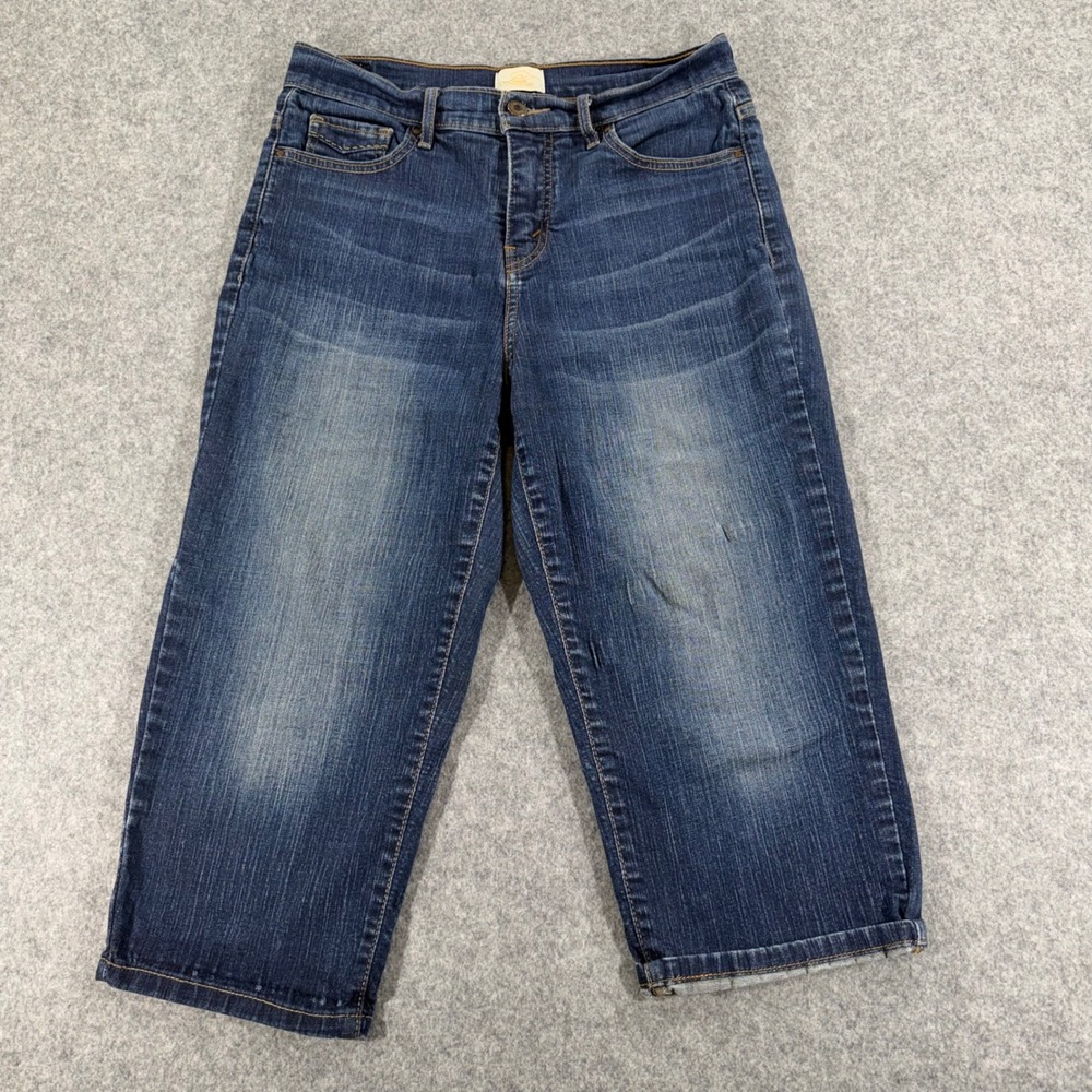 Levis 512 Perfectly Slimming Capri Jeans Womens 10 Dark Wash Stretch Cropped